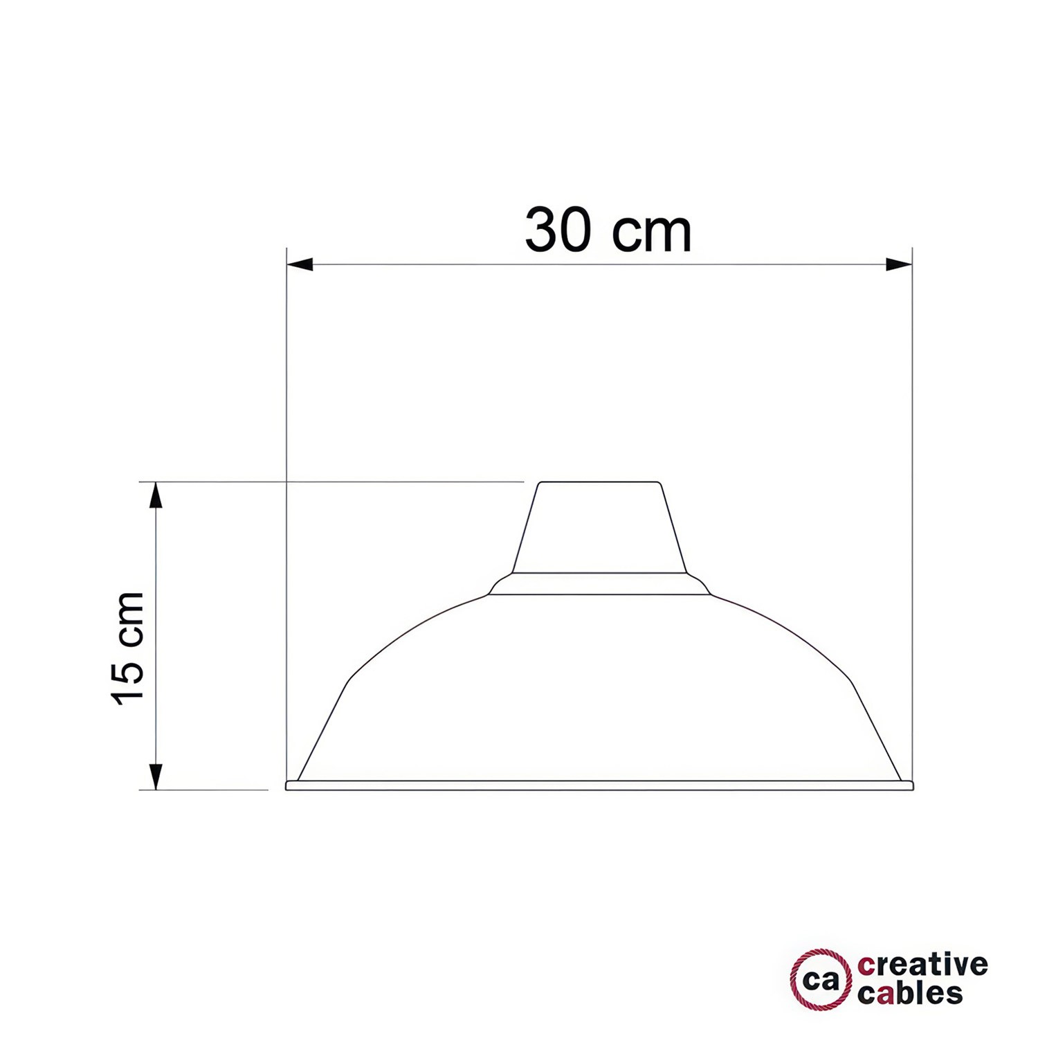 Lampenschirm Bistrot aus lackiertem Metall mit E27-Fassung, 30 cm Durchmesser