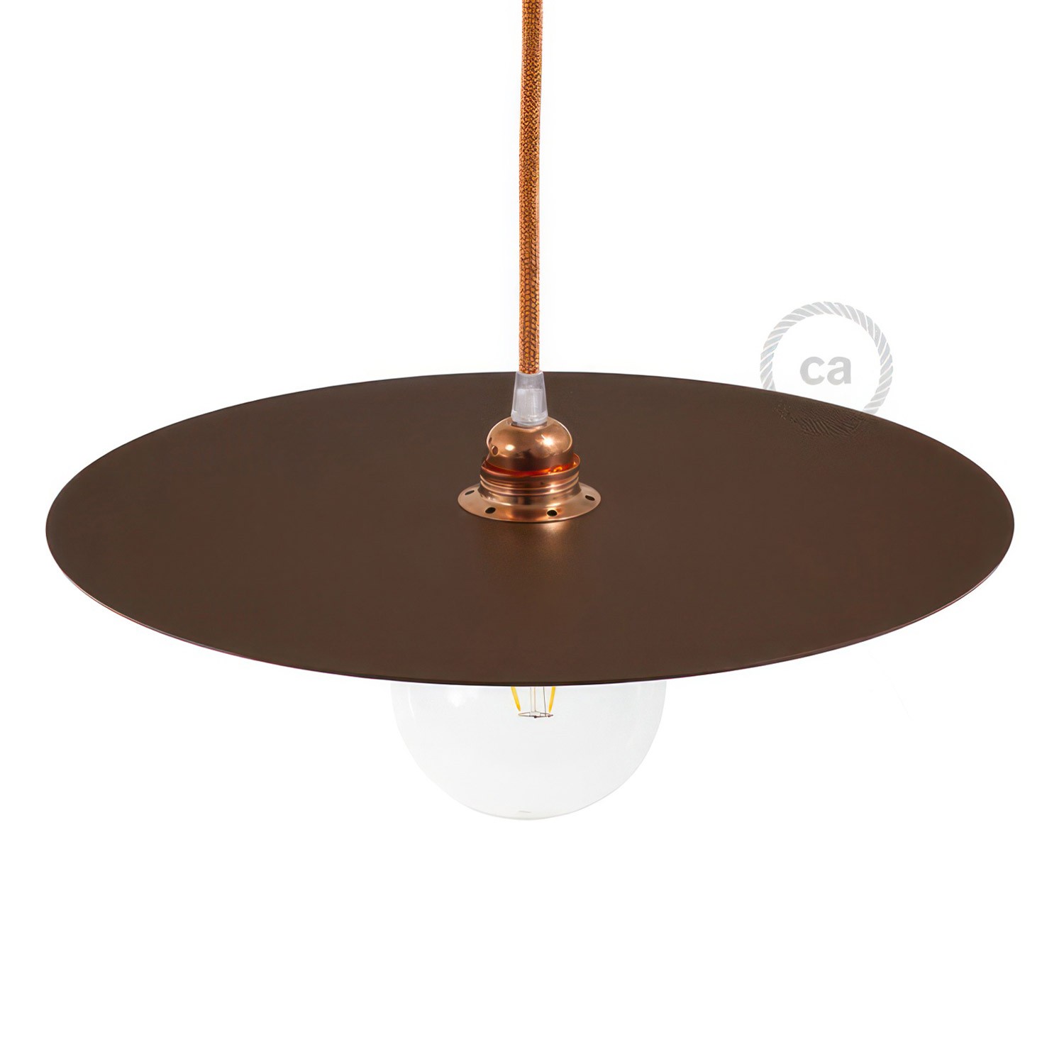 Piatto Ellepì oversize in ferro verniciato per lampade a sospensione, diametro 40 cm - Made in Italy