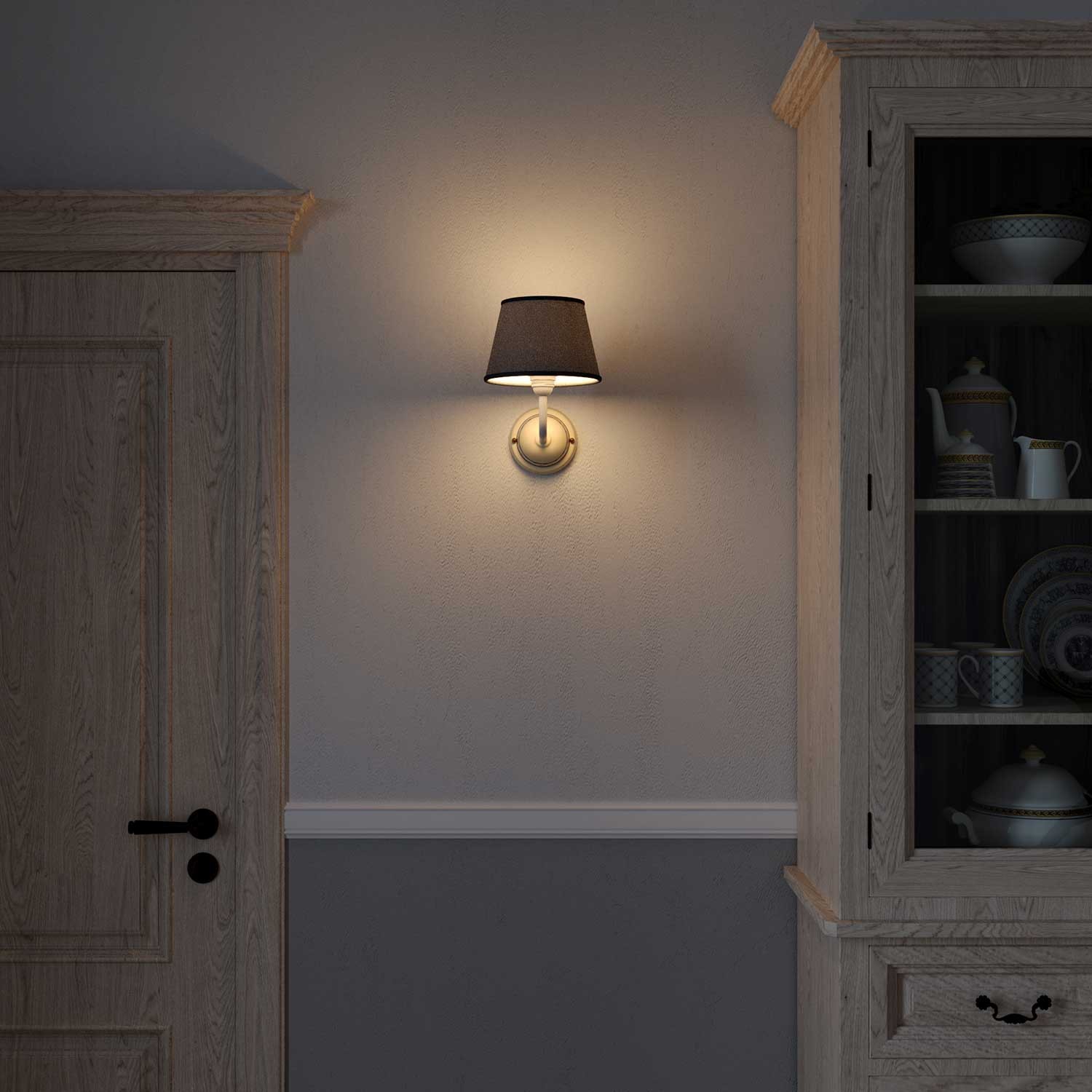 Lampenschirm Impero aus Stoff für E27-Fassung für Tisch- oder Wandleuchten - Made in Italy