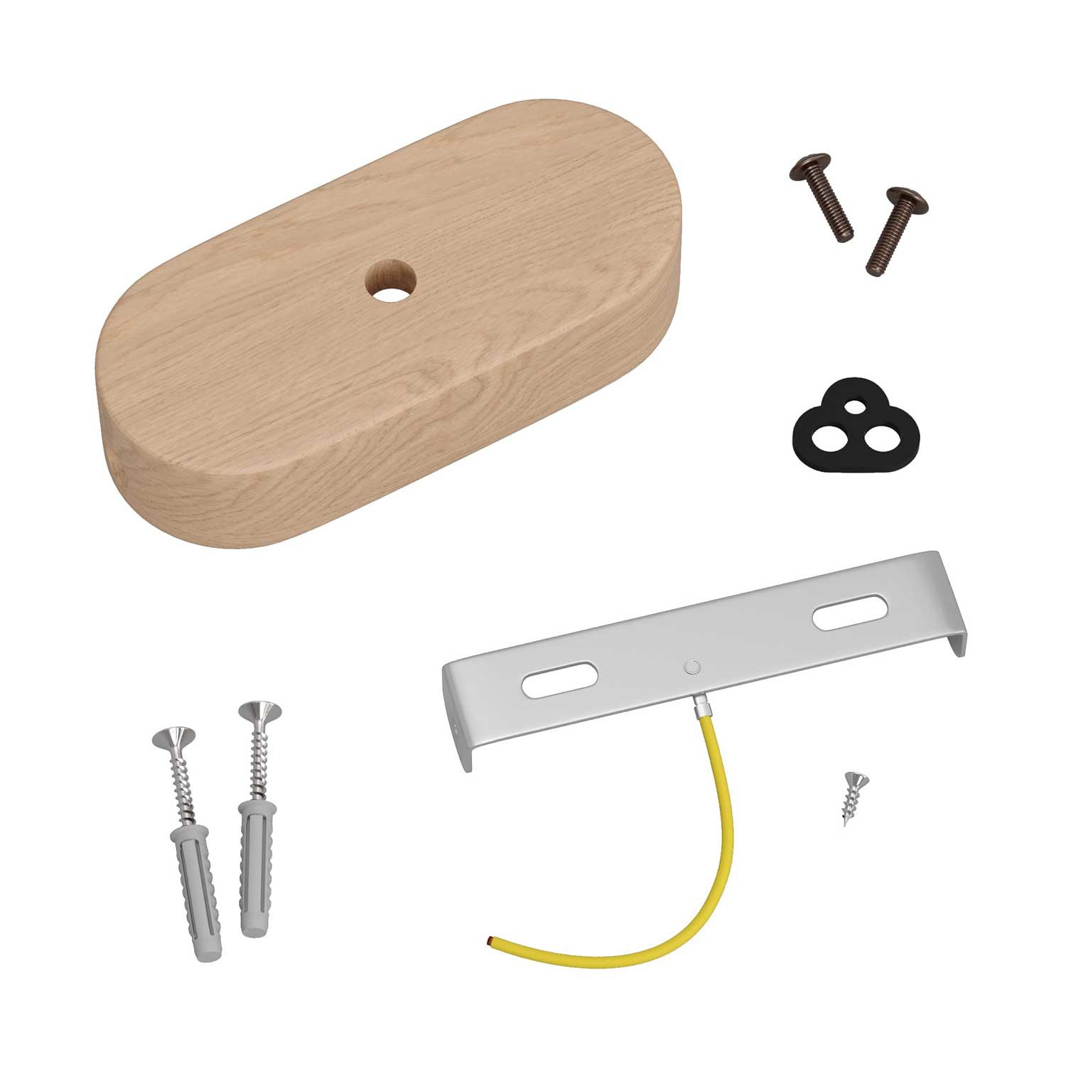 Ovales Lampenbaldachin-Kit aus Holz