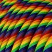 Rundes, Vertigo-Textilkabel mit HD-Effekt in Regenbogen-Optik aus Stoff, ERM68