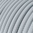 Rundes Textilkabel in Hellblau-Grau mit Seideneffekt, RM30