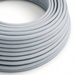 Câble électrique rond effet soie de couleur unie bleu gris clair RM30