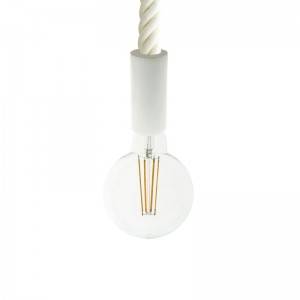 Lampada a sospensione con cordone nautico 3XL 30 mm con finiture in legno verniciato - Made in Italy