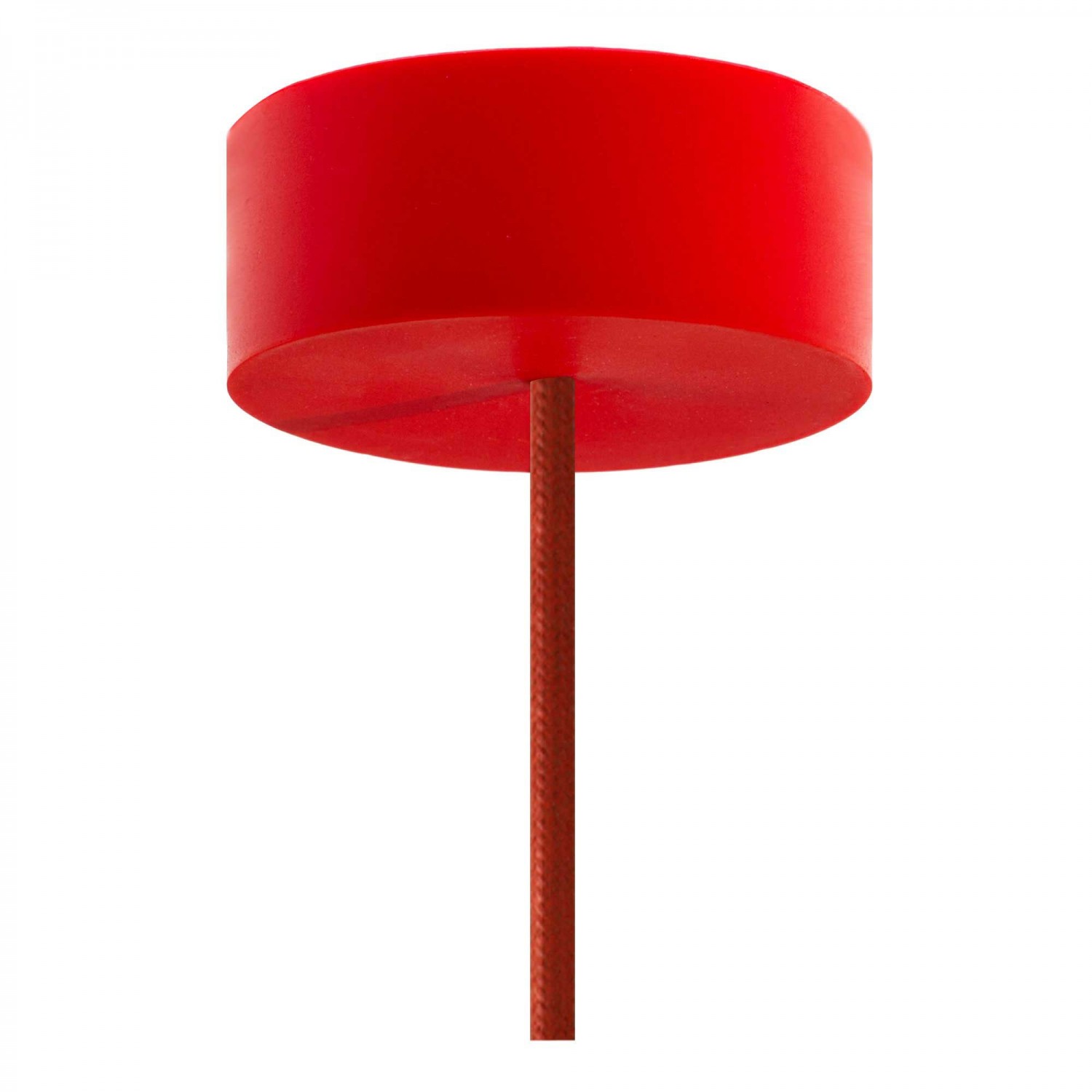 Lampada a sospensione con cavo tessile e finiture in silicone - Made in Italy