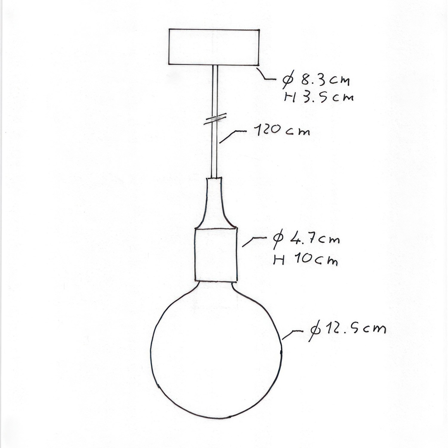 Lampada a sospensione con cavo tessile e finiture in silicone - Made in Italy