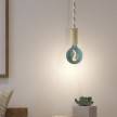 Lampada a sospensione con cordone nautico XL e finiture in legno - Made in Italy