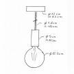 Lampada a sospensione con cordone nautico XL e finiture in legno - Made in Italy