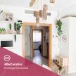 Lampada a sospensione con cordone nautico XL e portalampada in corteccia Small - Made in Italy