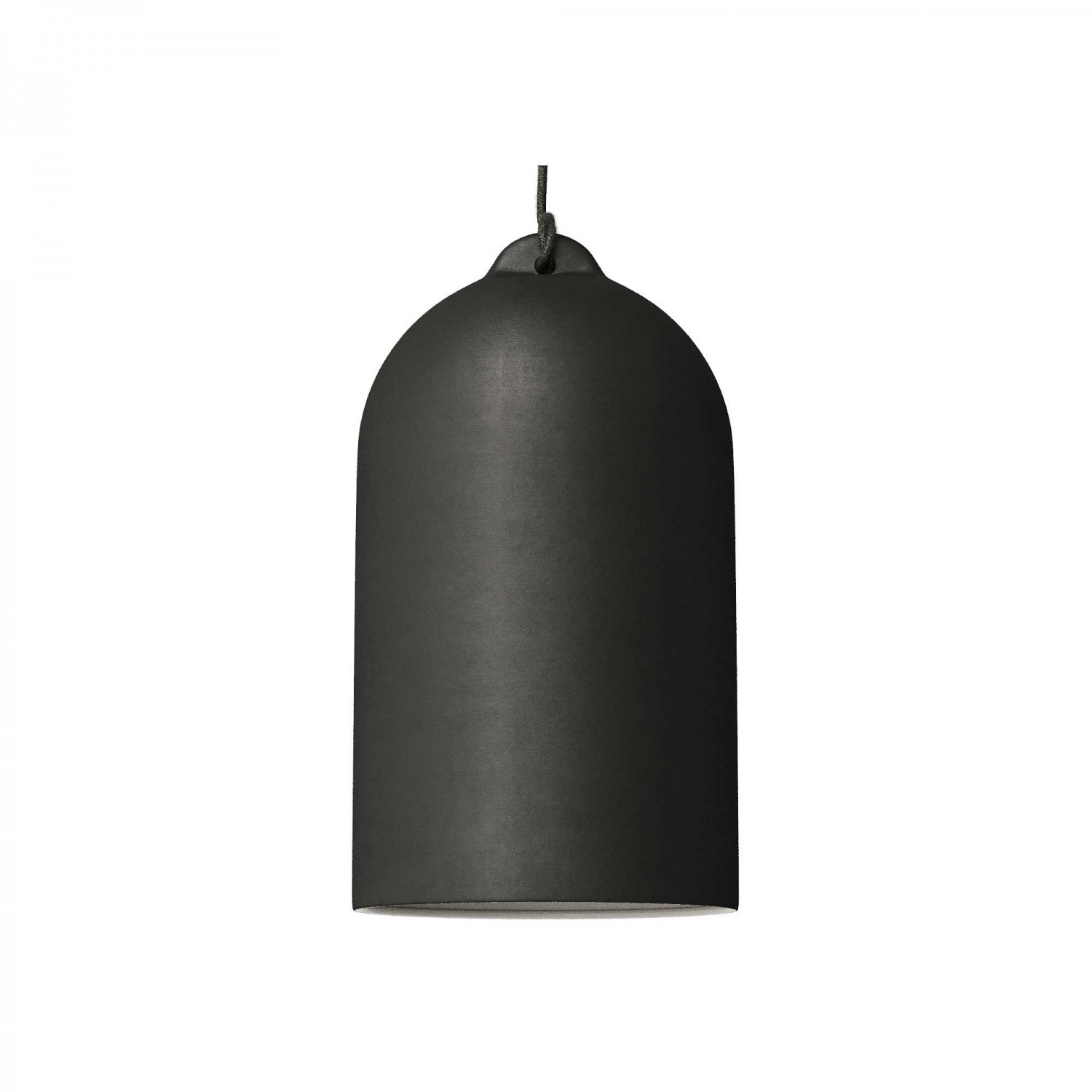 Pendelleuchte mit Textilkabel, glockenförmiger Lampenschirm XL und Metall-Zubehör - Hergestellt in Italien