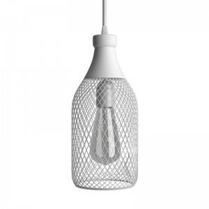 Pendelleuchte mit Textilkabel, flaschenförmiger Lampenschirm Jéroboam und Metall-Zubehör - Hergestellt in Italien