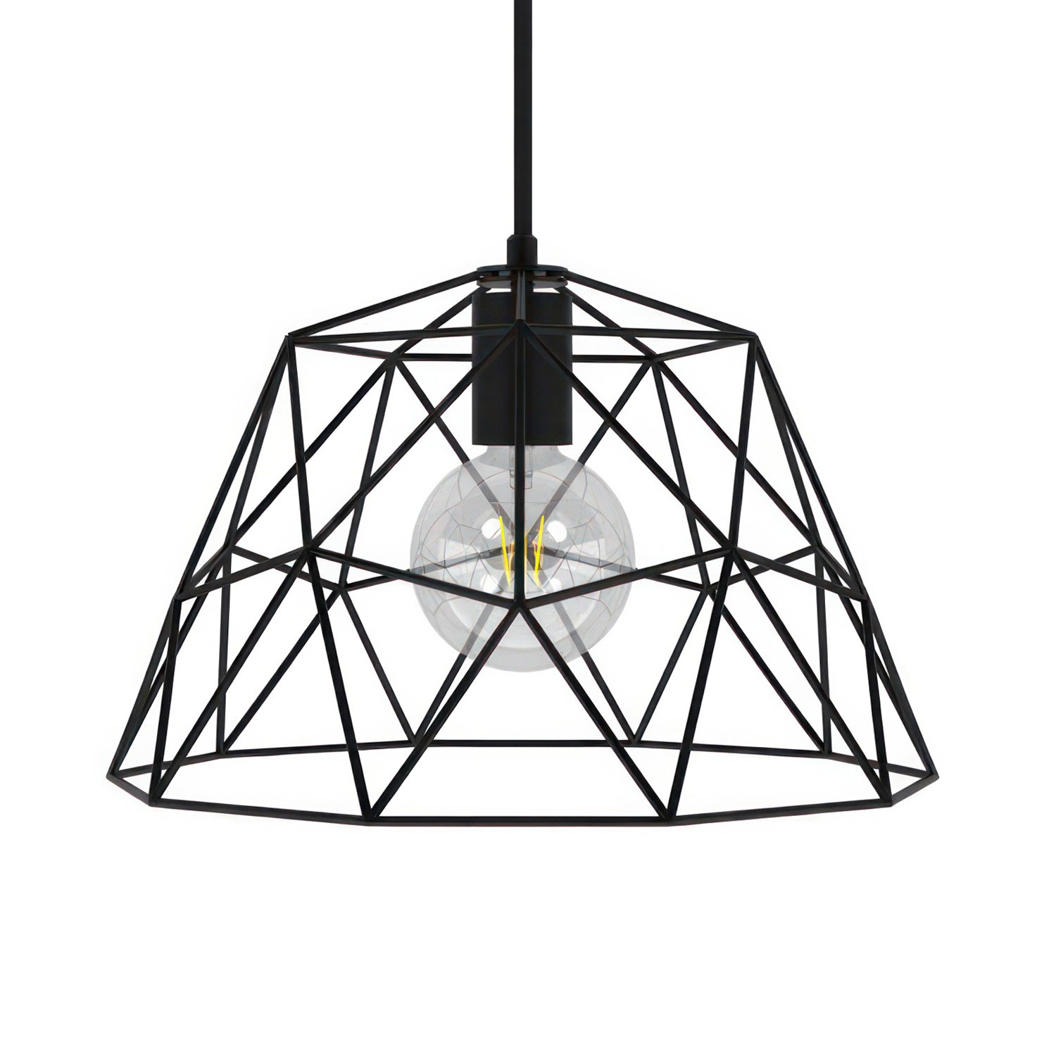 Lampada a sospensione con cavo tessile, paralume Dome e finiture in metallo - Made in Italy