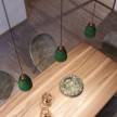Pendelleuchte mit Textilkabel, vasenförmigem Lampenschirm aus Keramik und Metall-Zubehör - Hergestellt in Italien