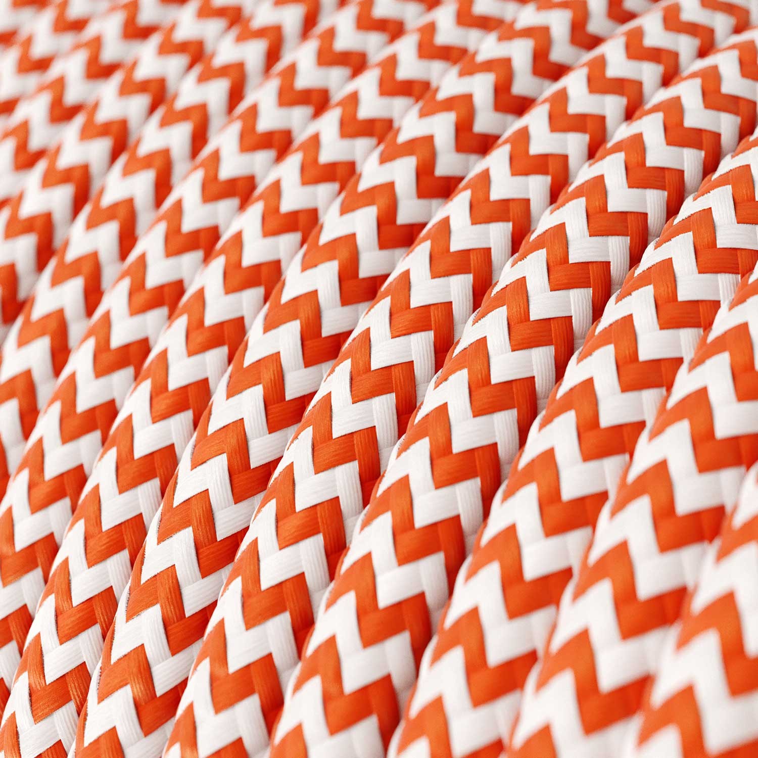 Suspension avec câble textile, abat-jour Cilindro en tissu et finition en métal - Made in Italy
