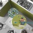 Pendelleuchte mit Textilkabel, doppelseitigem UFO-Lampenschirm aus Holz und Metall-Zubehör - Hergestellt in Italien