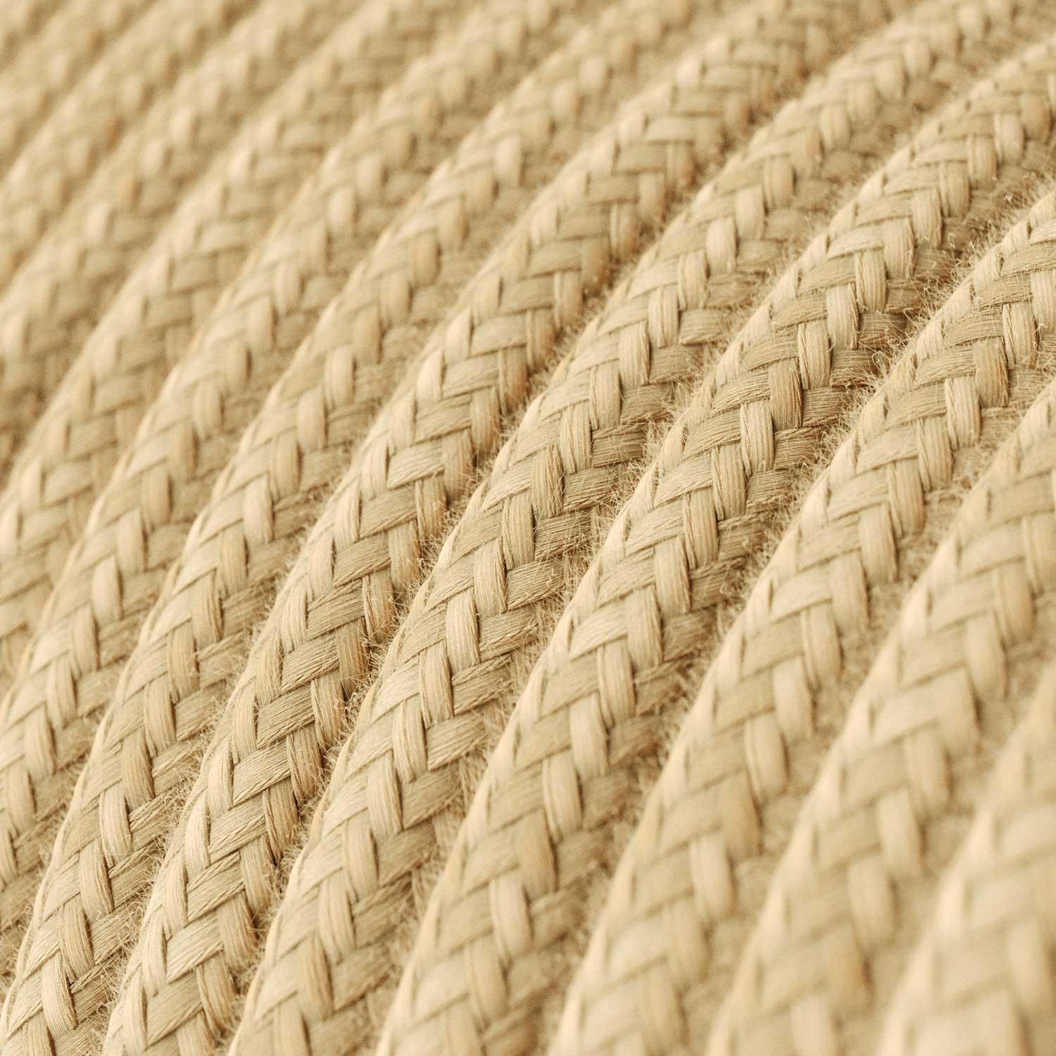 Suspension avec câble textile, abat-jour UFO en bois double face et finition en métal - Made in Italy