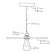 Lampada a sospensione con cavo tessile, paralume in legno UFO double-face e finiture in metallo - Made in Italy