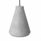 Pendelleuchte mit Textilkabel, trichterförmigem Lampenschirm aus Zement und Metall-Zubehör - Hergestellt in Italien