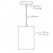 Lampada a sospensione con cavo tessile, paralume Cubo in cemento e finiture in metallo - Made in Italy