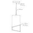 Lampada a sospensione con cavo tessile, paralume Prisma in cemento e finiture in metallo - Made in Italy
