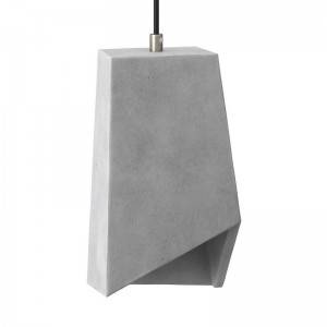 Pendelleuchte mit Textilkabel, Prisma Lampenschirm aus Zement und Metall-Zubehör - Hergestellt in Italien