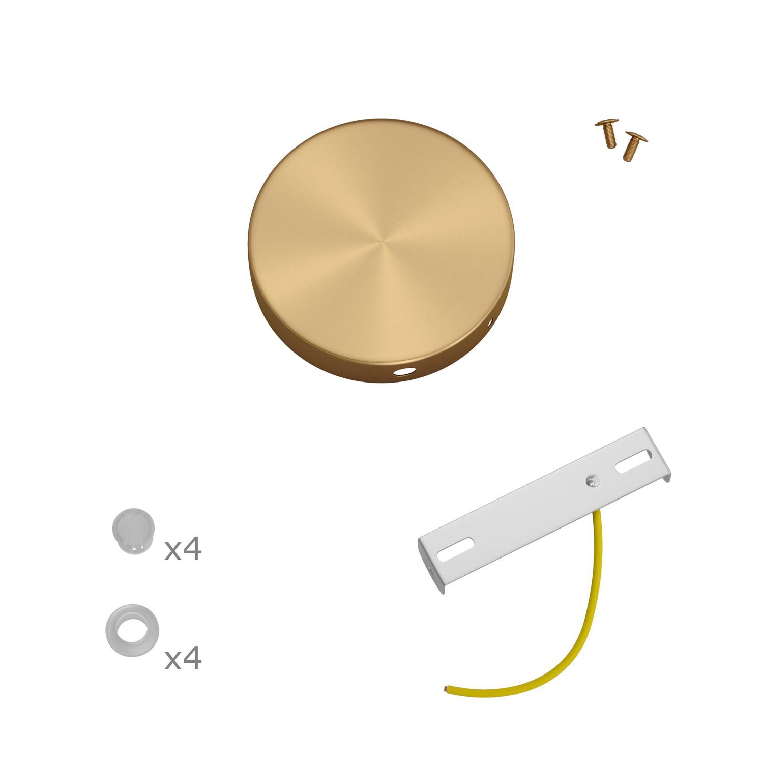 Kit Mini rosace cylindrique en métal avec 4 trous latéraux (boîte de dérivation)