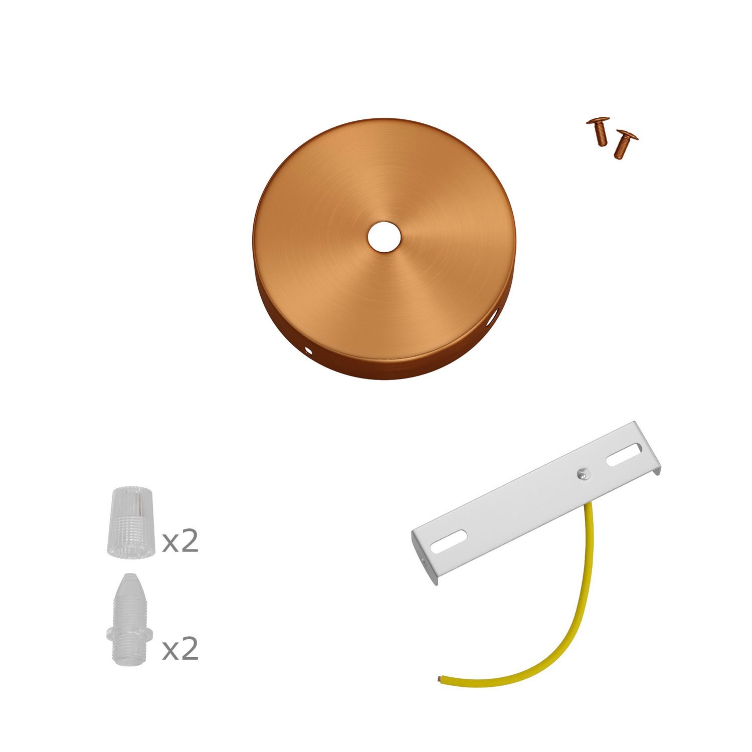 Mini zylindrischer Lampenbaldachin Kit aus Metall mit 2 Haupt- und 4 Seitenlöchern