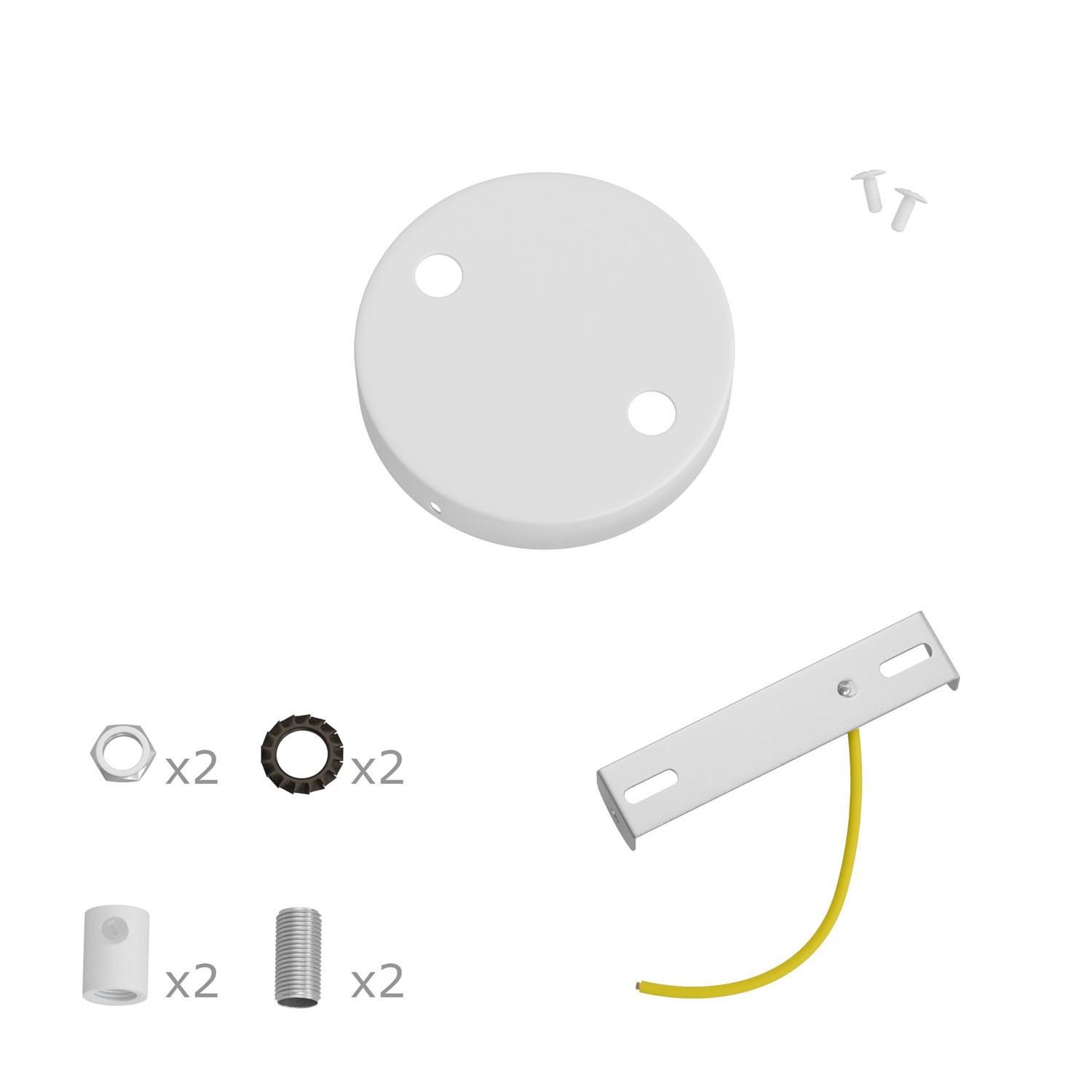 Mini zylindrischer Lampenbaldachin Kit aus Metall mit 2 Haupt- und 4 Seitenlöchern