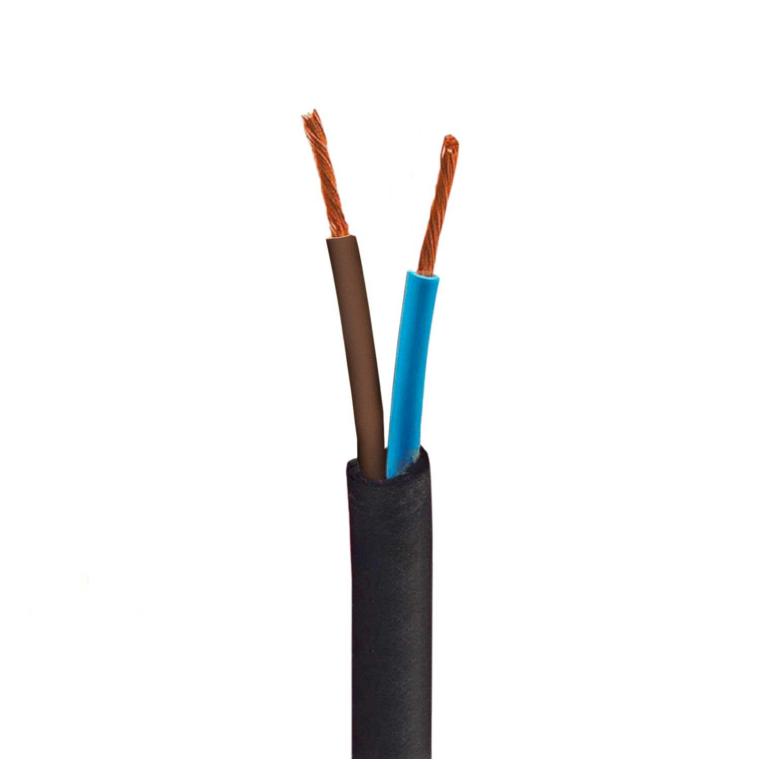 Câble électrique résistant aux UV d'extérieur rond recouvert en lin naturel Marron SN04 - compatible avec Eiva Outdoor IP65