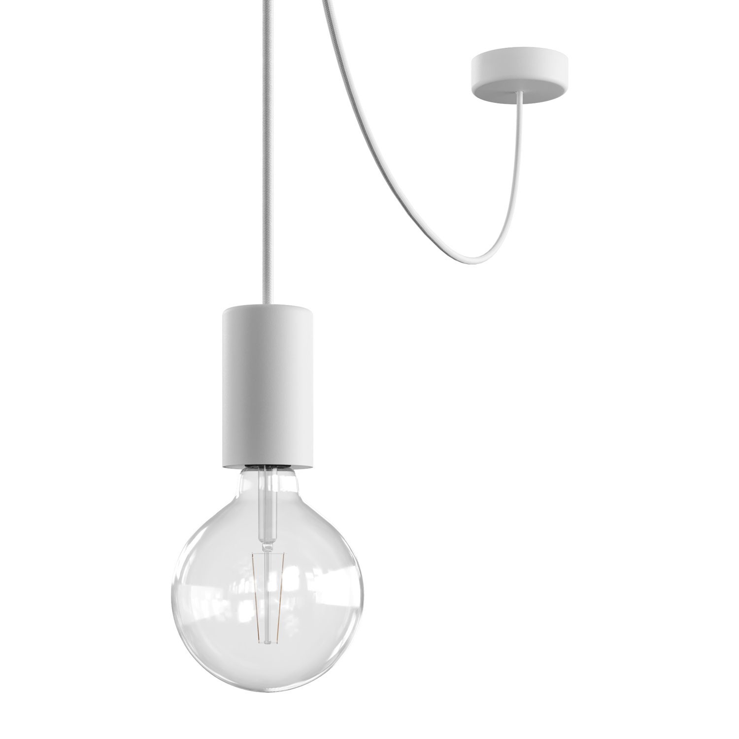 EIVA ELEGANT Suspension d'extérieur avec câble textile, décentreur, rosace et douille en silicone étanche IP65