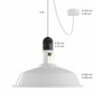 EIVA ELEGANT Lampada a sospensione per esterni con paralume, cavo tessile, rosone in silicone e portalampada IP65 waterproof