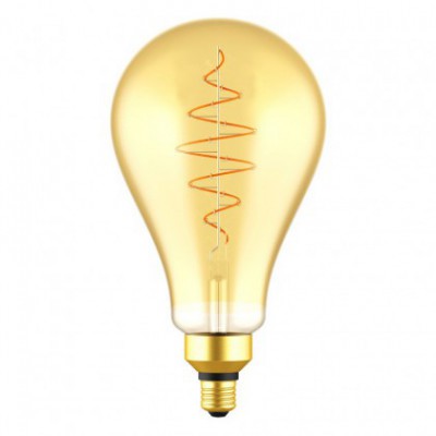 Ampoule LED XL Pera A160 ligne Croissant dorée avec filament en spirale 8,5W E27 dimmable 2000K