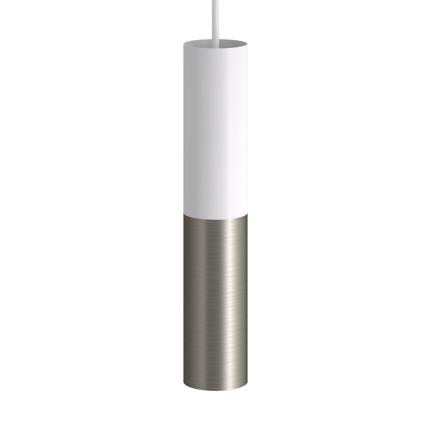 Tub E14, doppeltes Metallrohr für Punktstrahler mit Lampenfassung und E14-Doppelringmutter