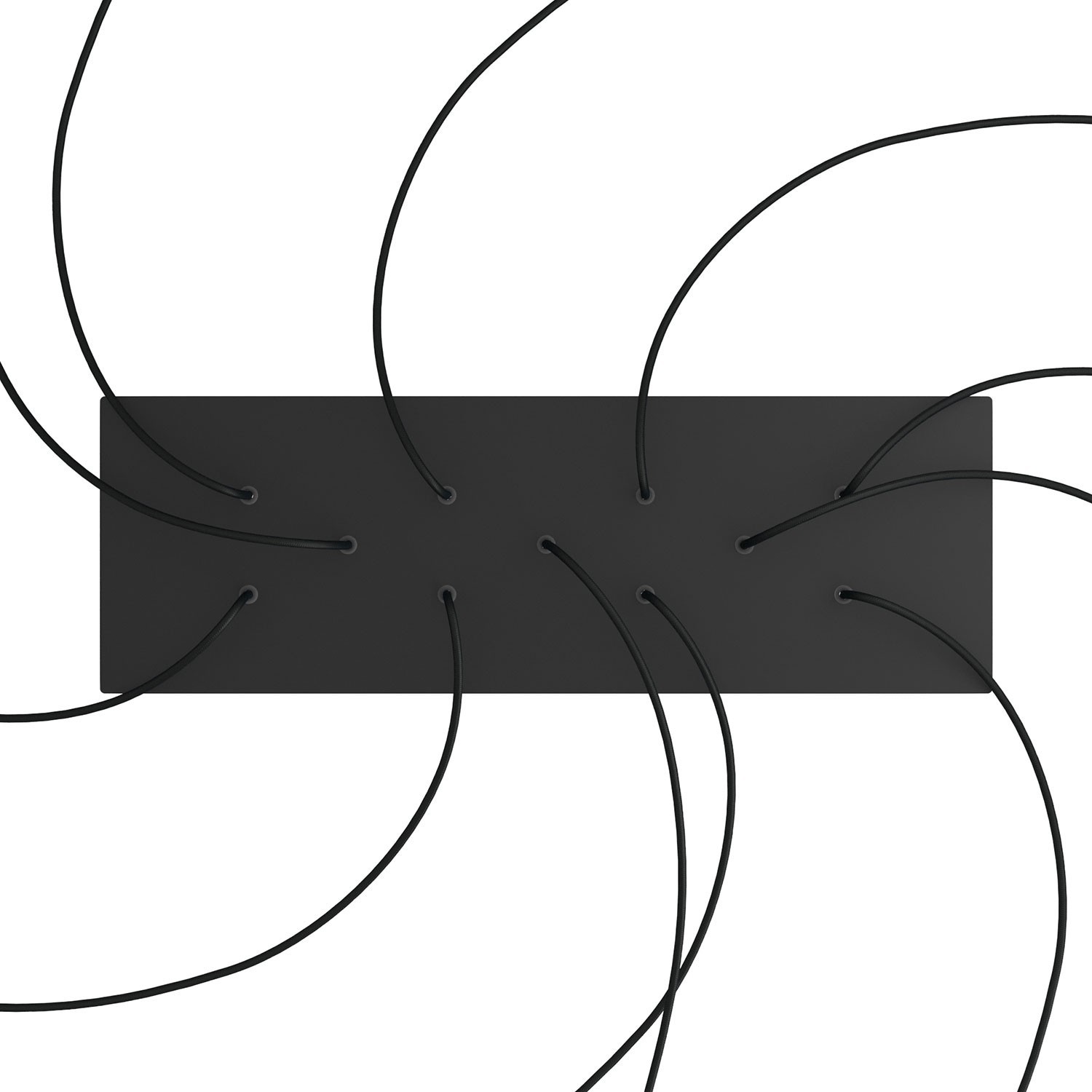 Rosone XXL Rose-One rettangolare a 11 fori e 6 fori laterali, dimensioni 675 x 225 mm