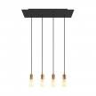 Suspension à 4 bras avec XXL Rose-One rectangulaire 675 mm complète avec câble textile et finitions en métal