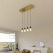 Suspension à 4 bras avec XXL Rose-One rectangulaire 675 mm complète avec câble textile et finitions en métal