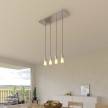 Suspension à 4 bras avec XXL Rose-One rectangulaire 675 mm complète avec câble textile et finitions en métal