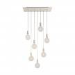 Suspension à 7 bras avec XXL Rose-One rectangulaire 675 mm complète avec câble textile et finitions en métal