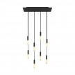 Suspension à 8 bras avec XXL Rose-One rectangulaire 675 mm complète avec câble textile et finitions en métal
