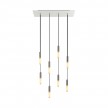 Suspension à 8 bras avec XXL Rose-One rectangulaire 675 mm complète avec câble textile et finitions en métal