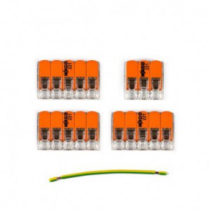 Kit Verbindungsklemme WAGO kompatibel mit Kabel 3x für Lampenbaldachin mit 4 Löchern