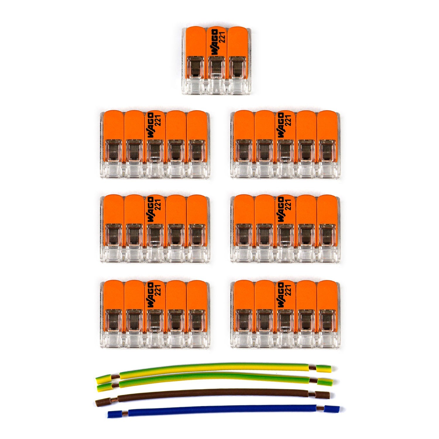 Kit Verbindungsklemme WAGO kompatibel mit Kabel 3x für Lampenbaldachin mit 7 Löchern