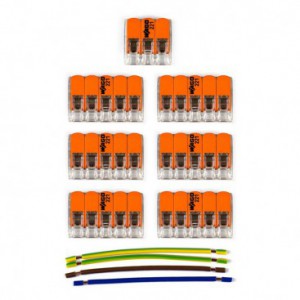 Kit de connexion WAGO compatible avec câble 3x pour Rosace à 7 trous