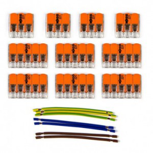 Kit Verbindungsklemme WAGO kompatibel mit Kabel 3x für Lampenbaldachin mit 8 Löchern