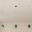 Spider - Lampe suspension multiple 3 bras Made in Italy avec câble textile et finitions en métal