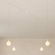 Spider - Lampada a sospensione multipla a 4 cadute Made in Italy completa di cavo tessile e finiture in metallo