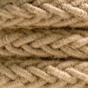 Cordon tressé en jute 2XL, câble électrique 2x0,75. Diamètre 24mm