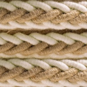 Geflochtenes Tauseil 2XL aus Jutefaser und weißer, grober Baumwolle. Elektrokabel 2x0,75. Durchmesser 24mm