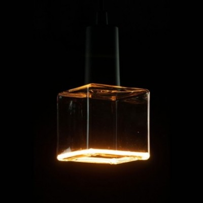 LED Glühbirne Cube, klar, Floating-Linie, 6W Dimmbar 1900K