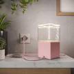 Posaluce Cubetto Couleur, lampe de table en bois peint comprenant câble textile, interrupteur et prise bipolaire